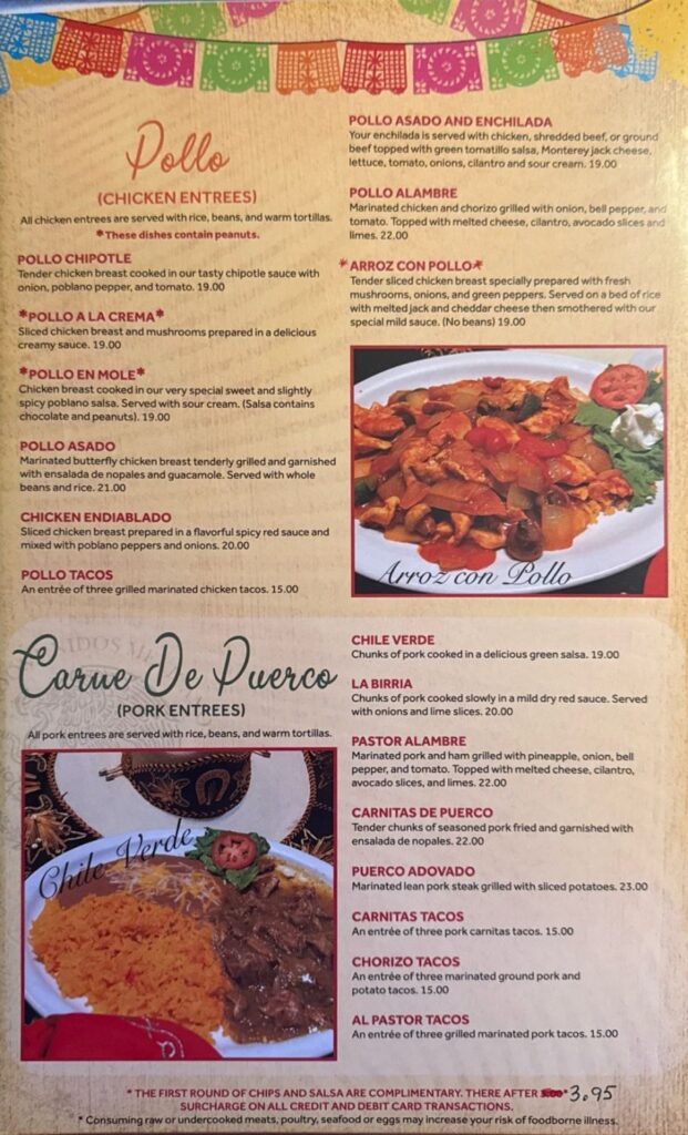 Pueblo Lindo Menu 3